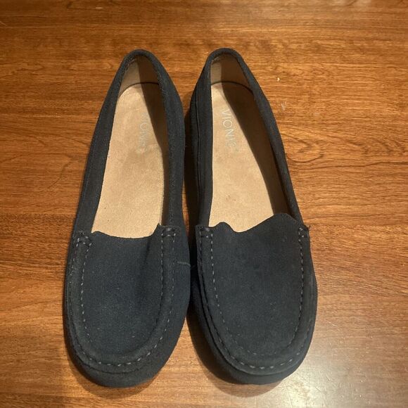 Vionic Women's Debbie Loafers Flats Shoes Size 9.5 Suede Slip On Orthotic Navy - Picture 3 of 8